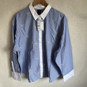 J.Crew Collection Garçon Shirt With Bows For Women Size 24 Blue
